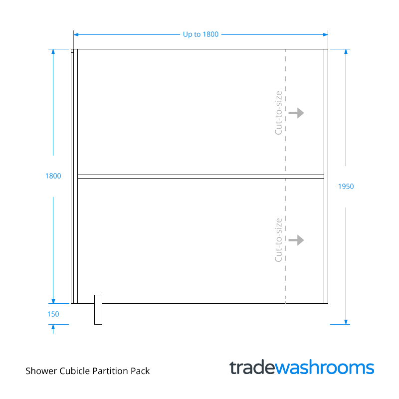 Shower Cubicle Partition Pack Dimensions