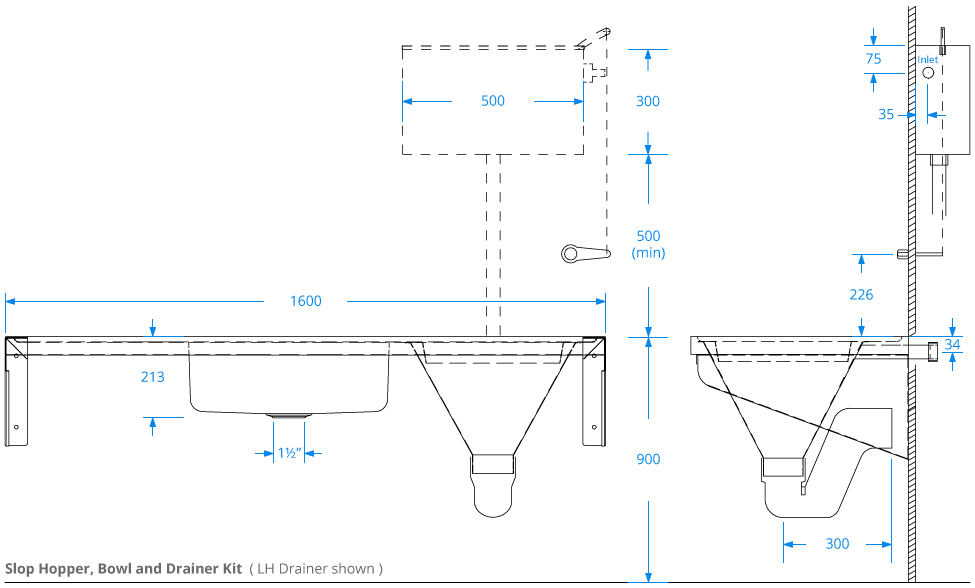 Slop Hopper, Bowl and Drainer Kit - HBN DU HS