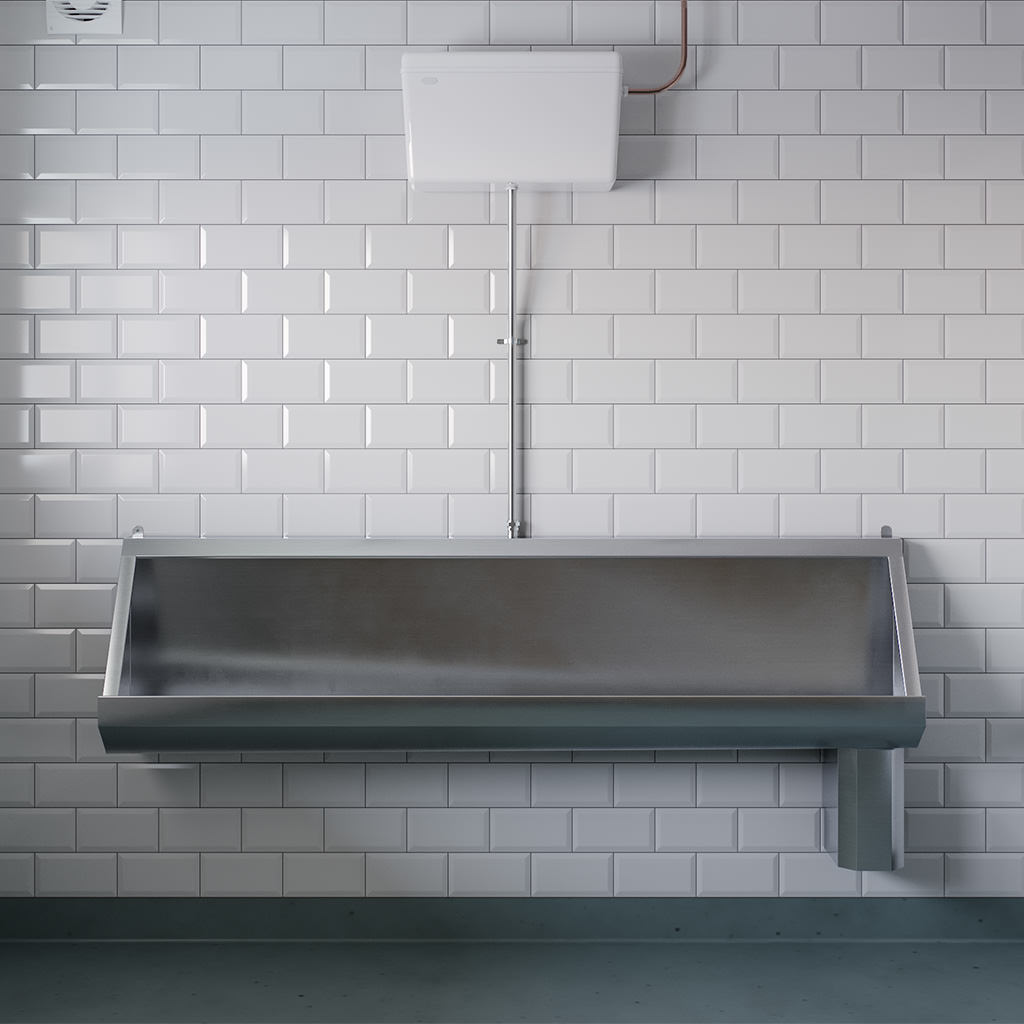 Stainless Steel Urinal Trough and Cistern Pack