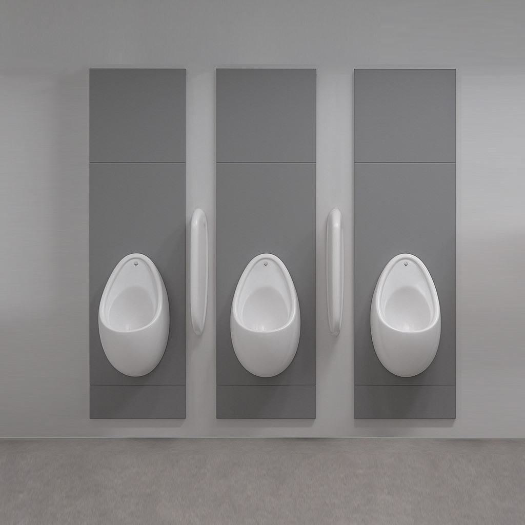 Three Urinal Set with Concealed Cistern