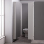 Toilet Cubicle Door Pack - Dust Grey - Open Door