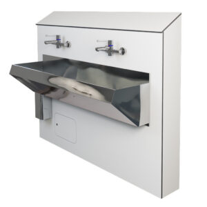 Two-Person Scrub-Up Trough - Half-Height IPS in White