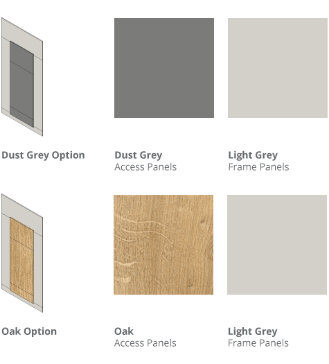 Urinal IPS Panel Colours - Dust Grey or Oak