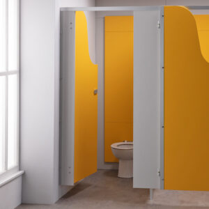 Yellow Children's Toilet Cubicle Door Pack - Open Door